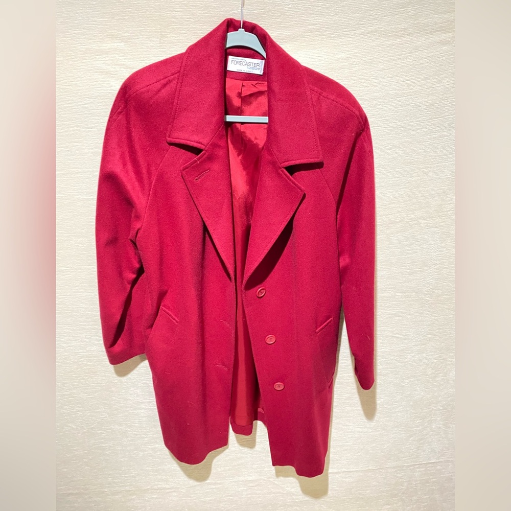 Forecaster Women’s Red Wool Blend Trench Coat